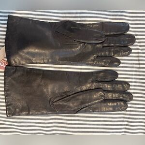 Women’s vintage Aris dark brown leather gloves cashmere lined size 7 NWT